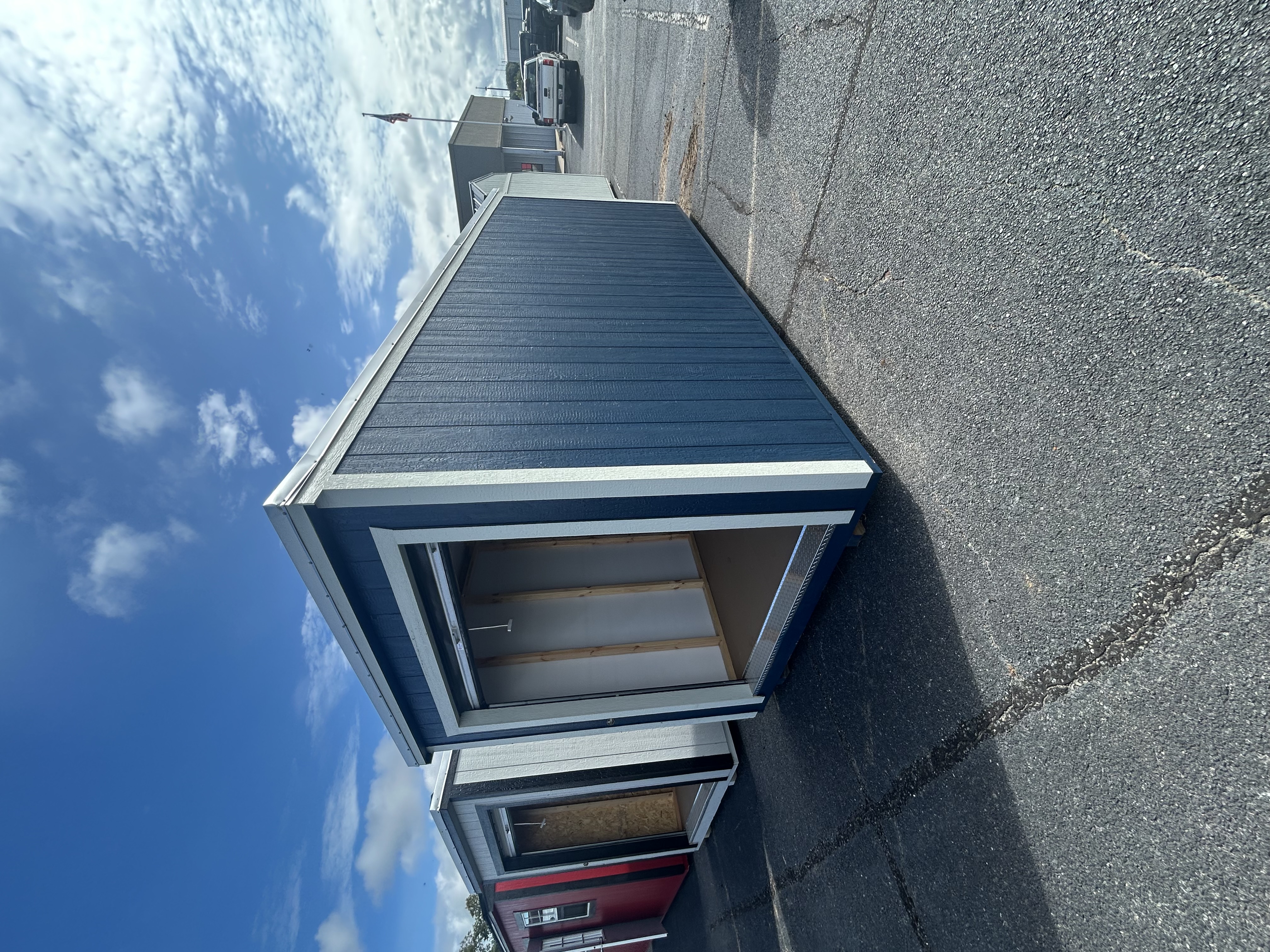 Easy & Simple Storage - blue storage shed view