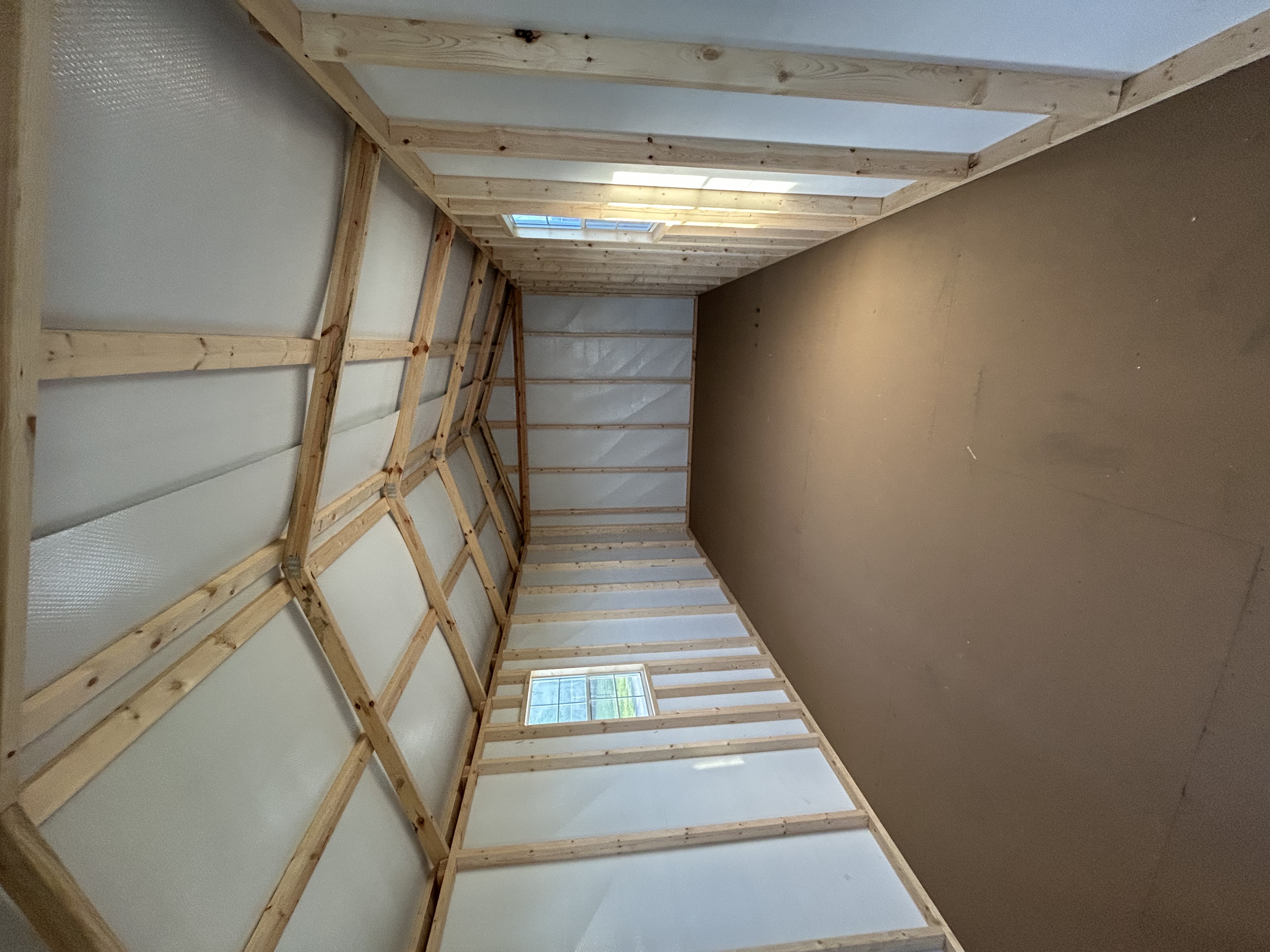 Economy Porch - interior framing and insulation view