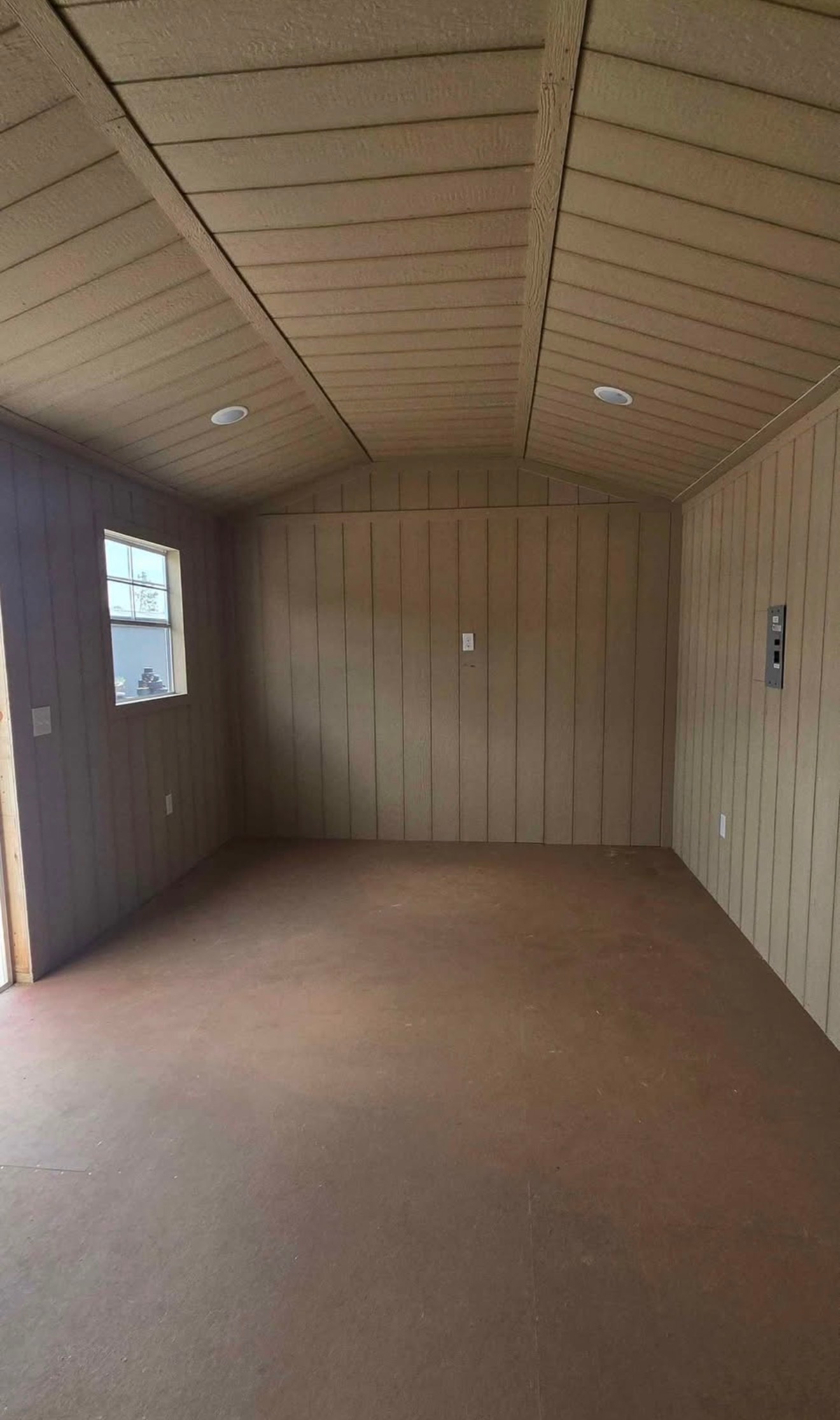 Featured 12x20 - finished wood-panel interior